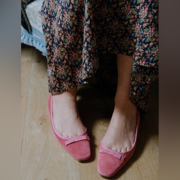 DÔEN Odette Suede Ballet Flat Dusty Pink Size EU 37/US 6.5 - Picture 2 of 13